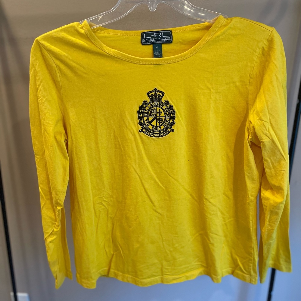 Lauren Active Ralph Lauren Yellow Long Sleeve Logo T-Shirt